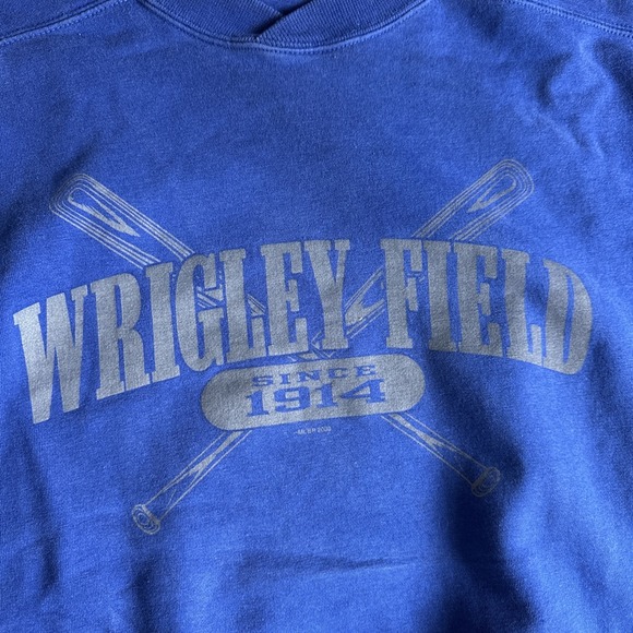 Vintage 90s Puma Mens 2XL CHICAGO CUBS WRIGLEY FIELD MLB BASEBALL SWEATSHIRT - Picture 2 of 9